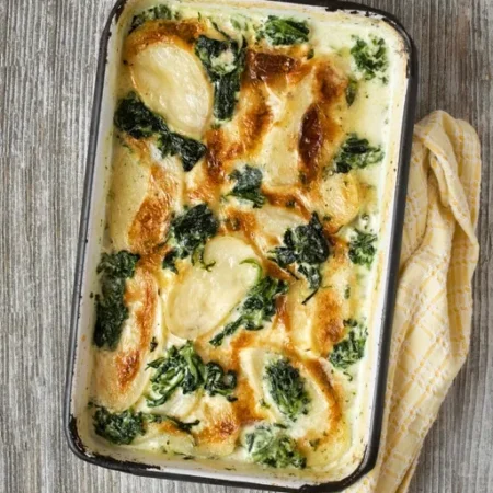 55. Kartoffel-Spinat-Auflauf